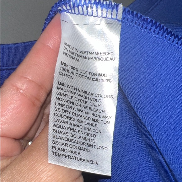 Chico's Royal Blue Short Sleeve Top with Tie - Picture 6 of 7